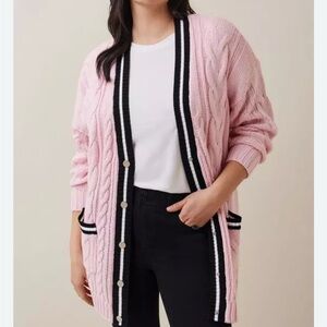 Torrid 2x chunky cable knit boyfriend cardigan